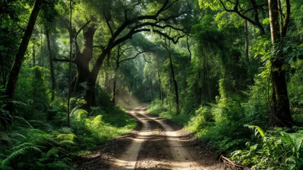 Estrada na floresta amazônica de Rondônia durante operação contra tráfico