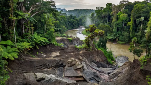 Área de mineração de terras raras em Rondônia, Brasil