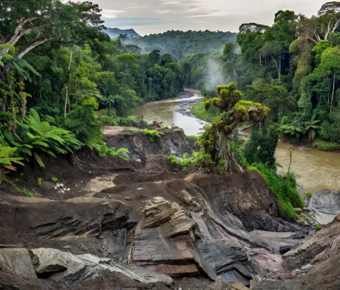 Área de mineração de terras raras em Rondônia, Brasil
