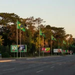 Mobilização eleitoral em Rondônia no feriado de 7 de Setembro com bandeiras e outdoors