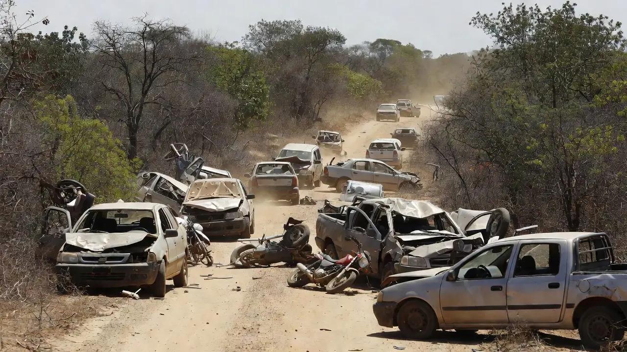 Durante o trajeto pela via, o adolescente perdeu o controle do Opala e colidiu violentamente contra a traseira de um Chevrolet Onix