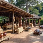 Centro cultural em Rondônia com elementos amazônicos representando proposta de secretaria de cultura