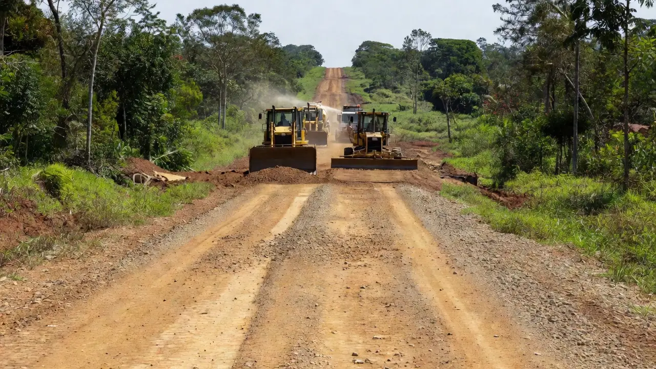 Obra de 34,5 km no Acesso ao Porto Novo em Porto Velho, Rondônia