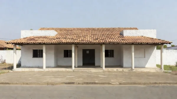 Fachada de edifício público em Colorado do Oeste, Rondônia, sob luz natural.