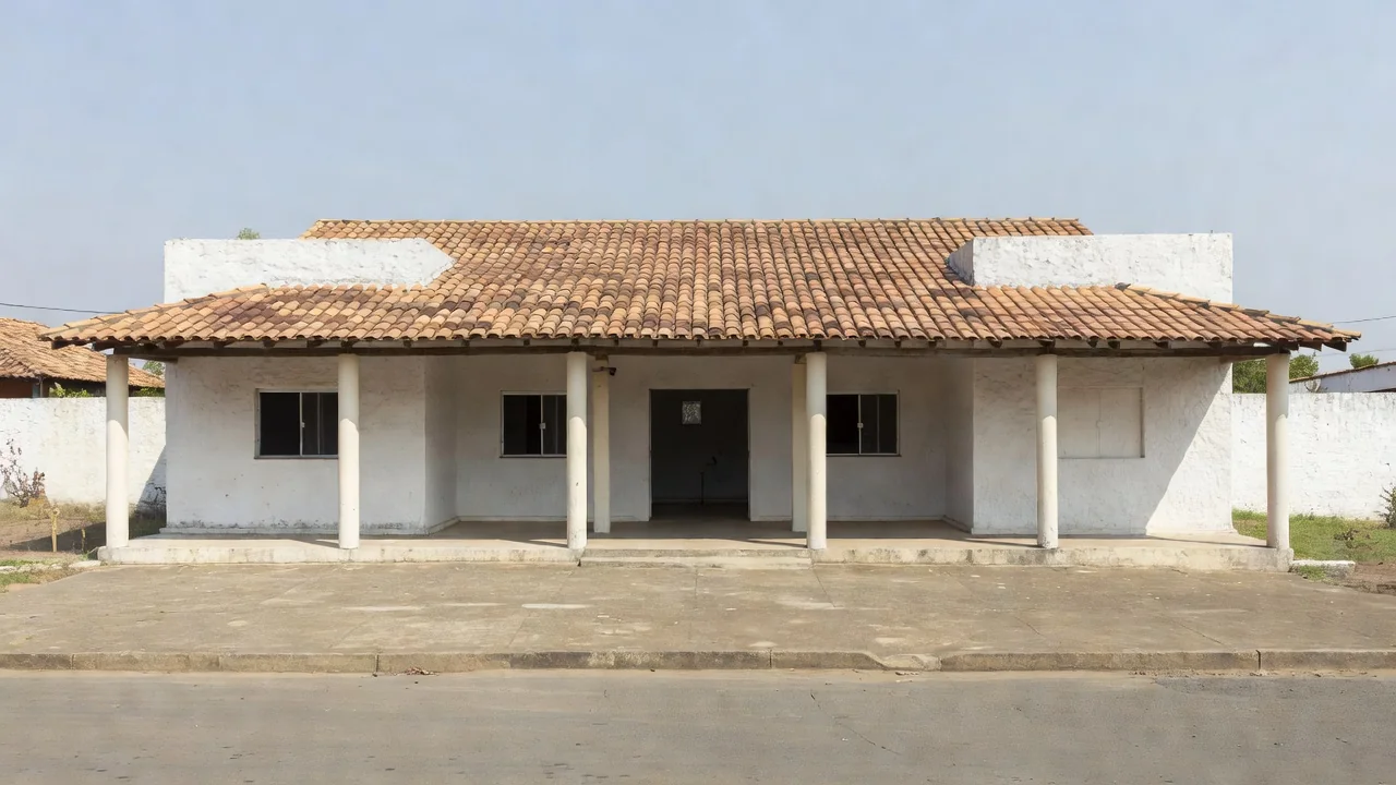 Fachada de edifício público em Colorado do Oeste, Rondônia, sob luz natural.