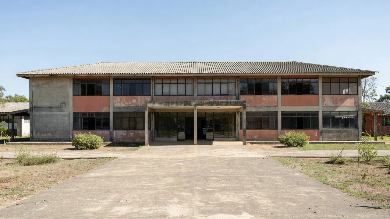Fachada do Fórum de Alta Floresta D'Oeste em Rondônia sob luz natural