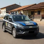 Viatura da Polícia Federal em operação em Ji-Paraná, Rondônia