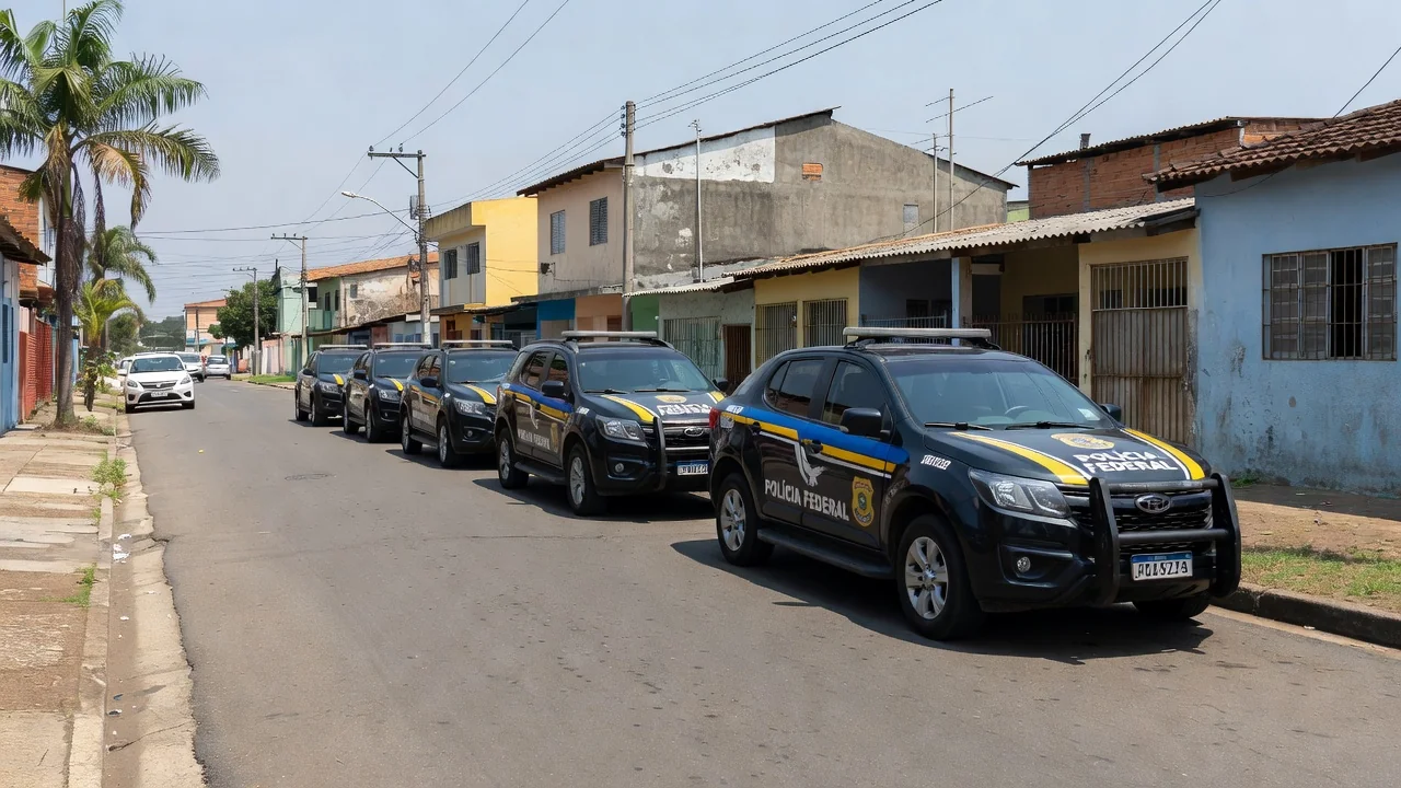 Viaturas da Polícia Federal em Porto Velho para apuração de vazamento da Operação Reduto
