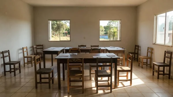Sala de reuniões em Cerejeiras, Rondônia, para agenda política com lideranças do Cone Sul