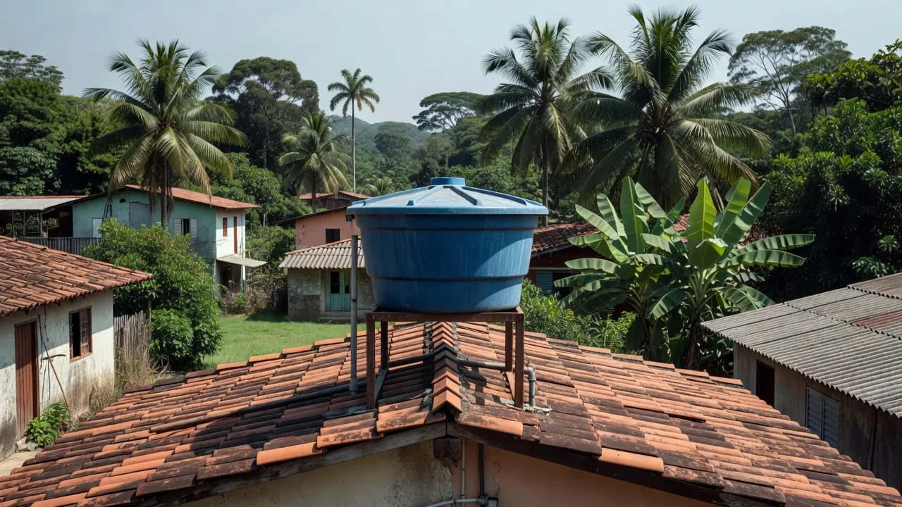 Caixa d'água em residência de Ji-Paraná, Rondônia