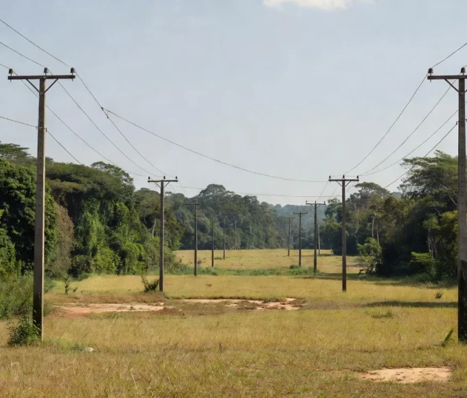 Rede elétrica em zona rural de Rondônia