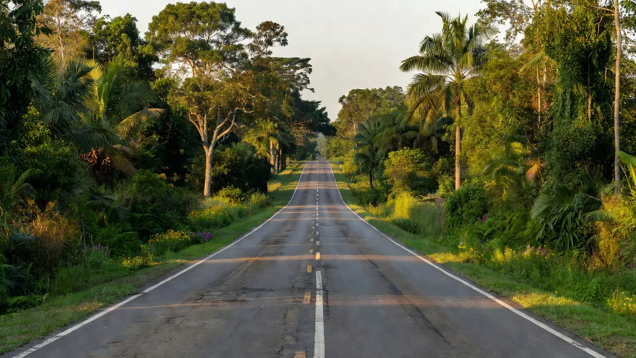 Estrada em Rolim de Moura, Rondônia, local do acidente que vitimou servidora