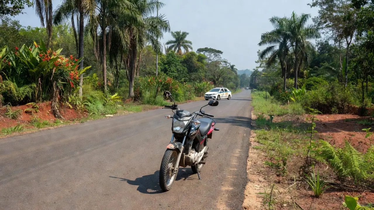 Moto apreendida após fuga em Vilhena, Rondônia