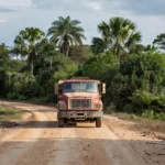 Caminhão estacionado em estrada de Ji-Paraná, Rondônia