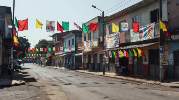 Campanha de rua em Porto Velho, Rondônia, com elementos eleitorais.