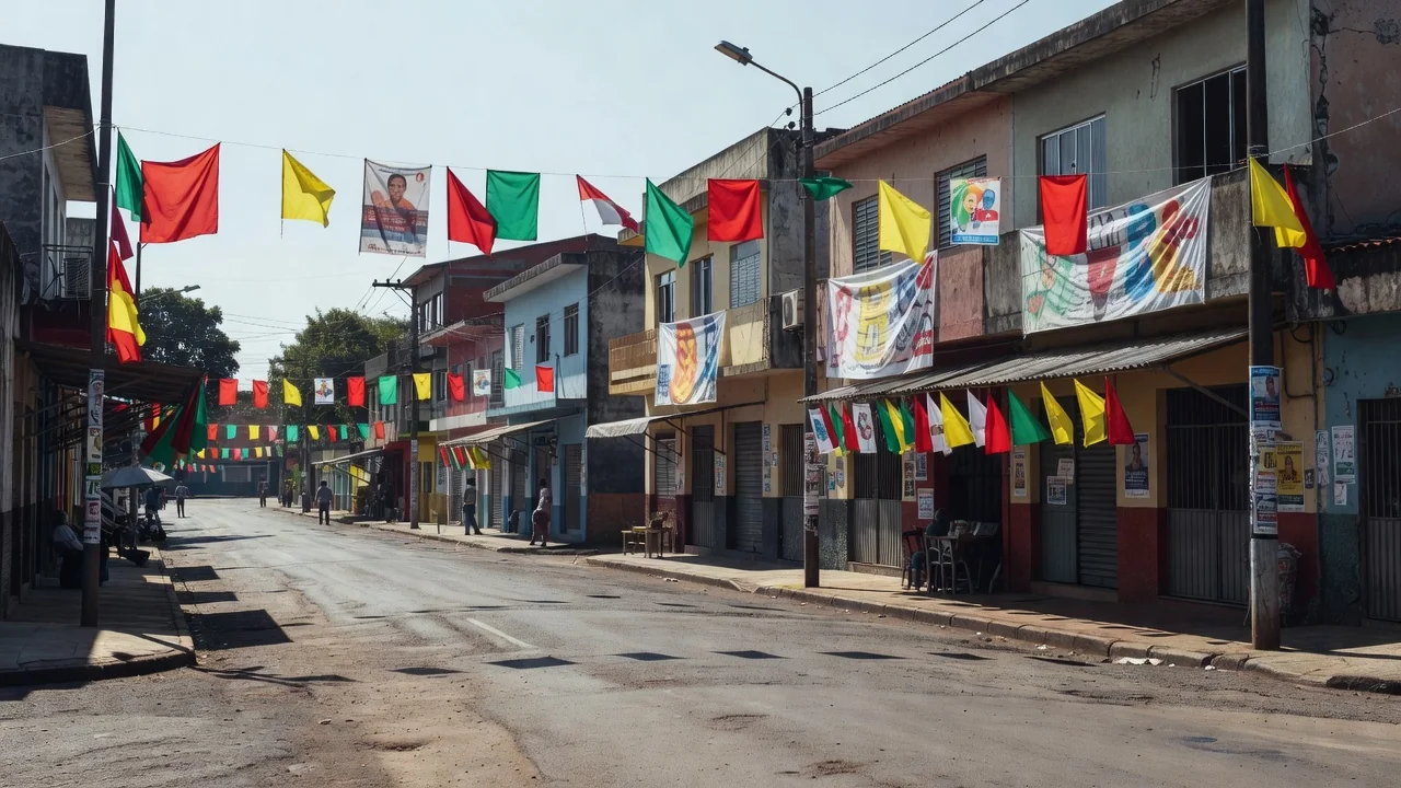 Campanha de rua em Porto Velho, Rondônia, com elementos eleitorais.