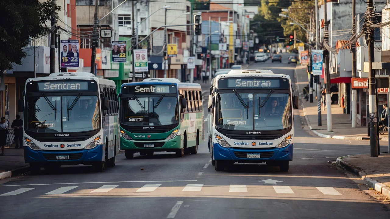 Ônibus da Semtran operando em Vilhena no domingo das eleições