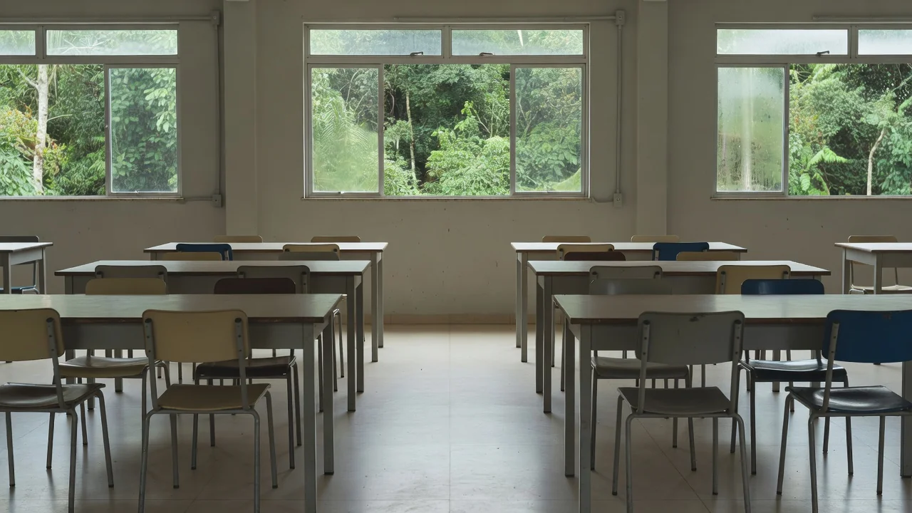 Sala de reuniões vazia em prédio público em Porto Velho, Rondônia