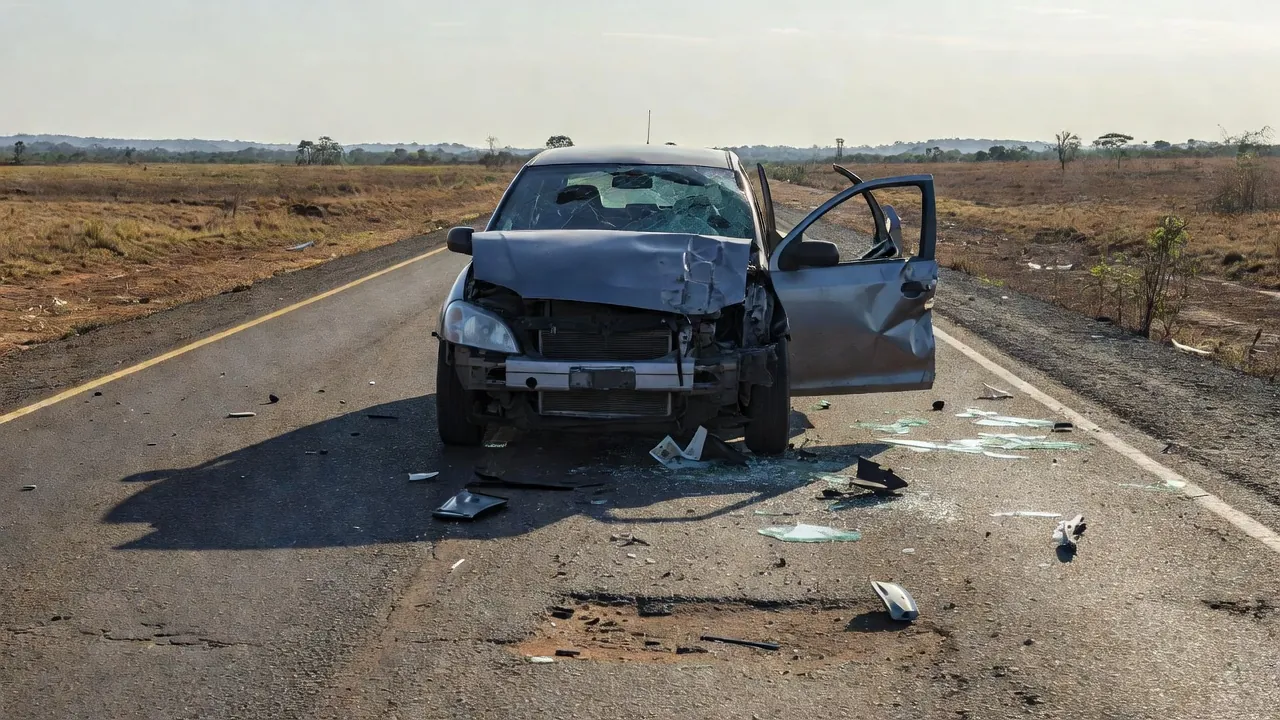 Local de colisão de carro na RO-370 em Porto Velho