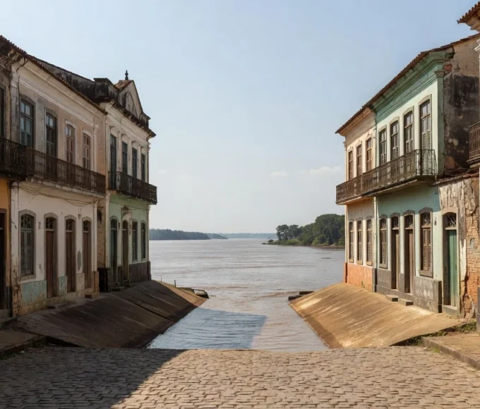 Passeio turístico histórico em Porto Velho com vista do Rio Madeira