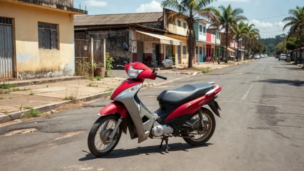 Motoneta em rua de Ji-Paraná após roubo