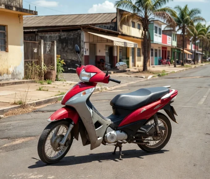 Motoneta em rua de Ji-Paraná após roubo
