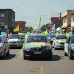 Carreata de apoiadores nas ruas de Porto Velho, Rondônia