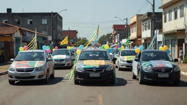 Carreata de apoiadores nas ruas de Porto Velho, Rondônia