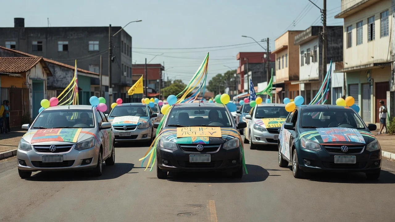 Carreata de apoiadores nas ruas de Porto Velho, Rondônia